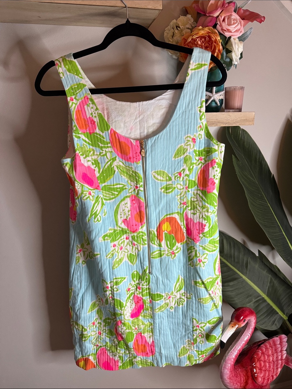 Lilly Pulitzer Cathy Shift Dress in Pool Blue Pink Lemonade - Picture 4 of 5